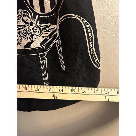 Victorias Secret Black Canvas Tote Bag Chair Print 16x17 Inch - Picture 4 of 9